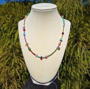 Gemstone & Czech Glass Necklace ~ Handcrafted Jewelry